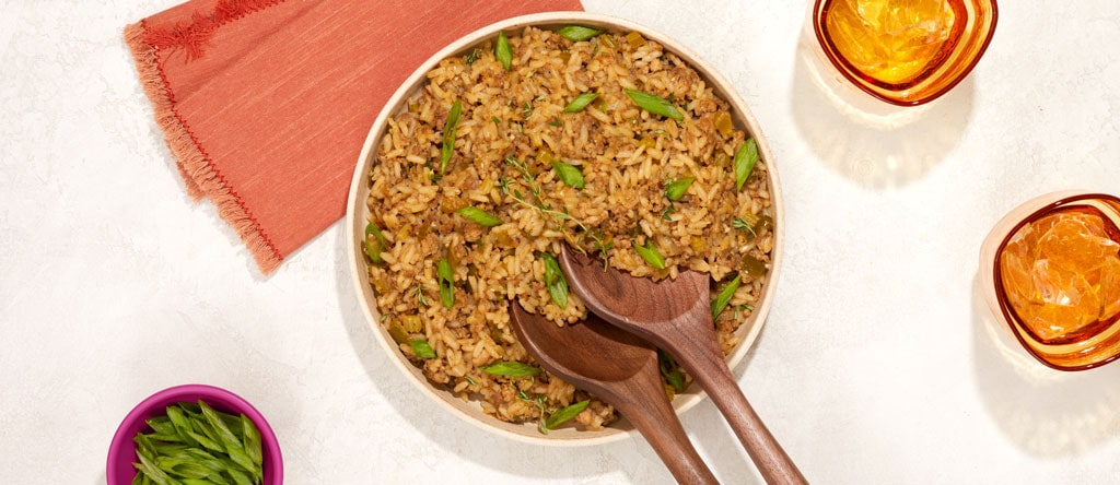 Nick Wallace's dirty rice recipe.