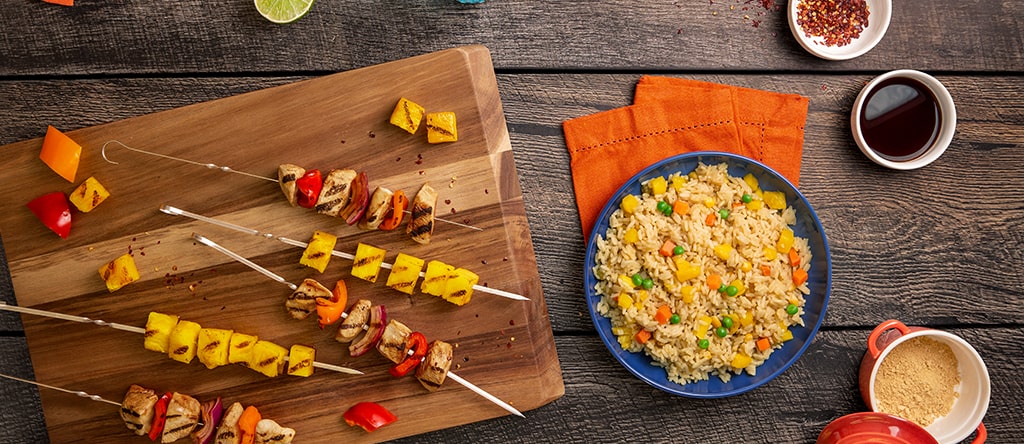 Sweet and spicy chicken kabobs